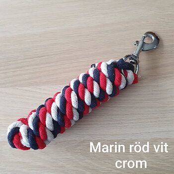 K3 Grimskaft  Marin Vit  Röd  randig 2 meter bomull  crom hake .