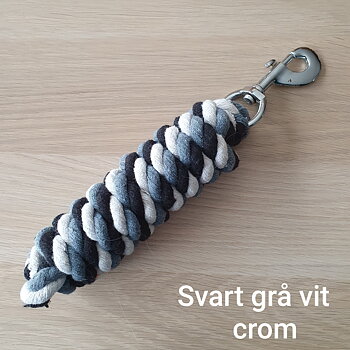 K5 Grimskaft  Svart Vit  Grå  randig 2 meter bomull  crom hake .