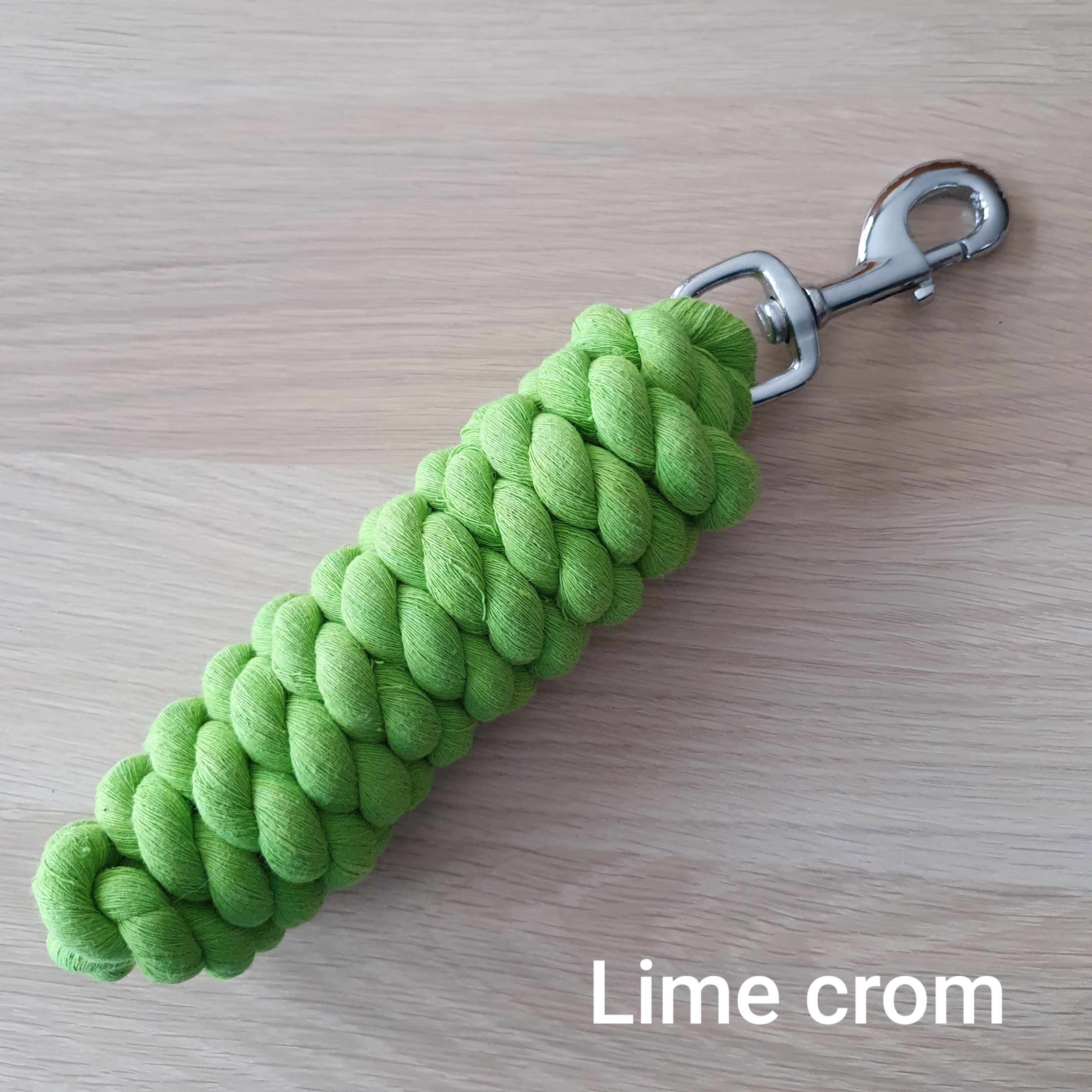 K8 Grimskaft  Limegrön 2 meter bomull  crom hake .