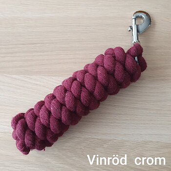K9 Grimskaft  Vinröd 2 meter bomull  crom hake .