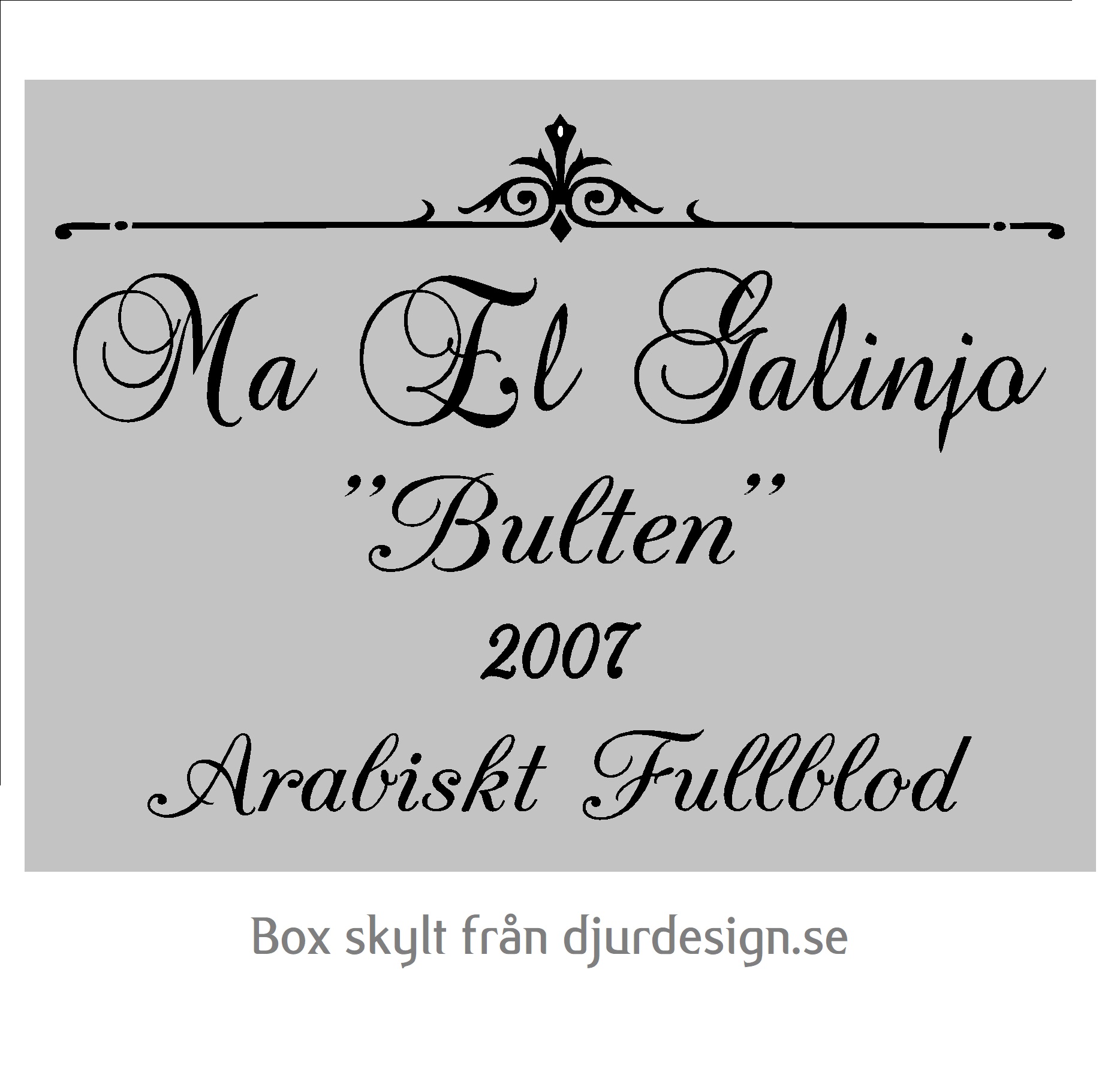 Boxskyltar med Slinga & text