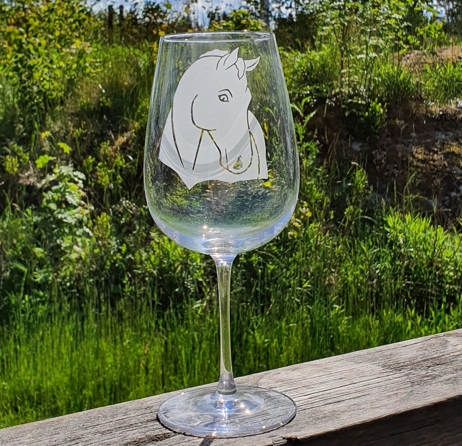 Hästraser  glasgravyr