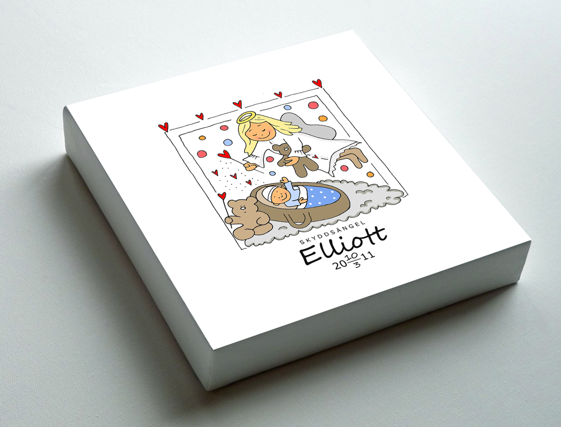 Doptavla "Skyddsängel" Pojke
