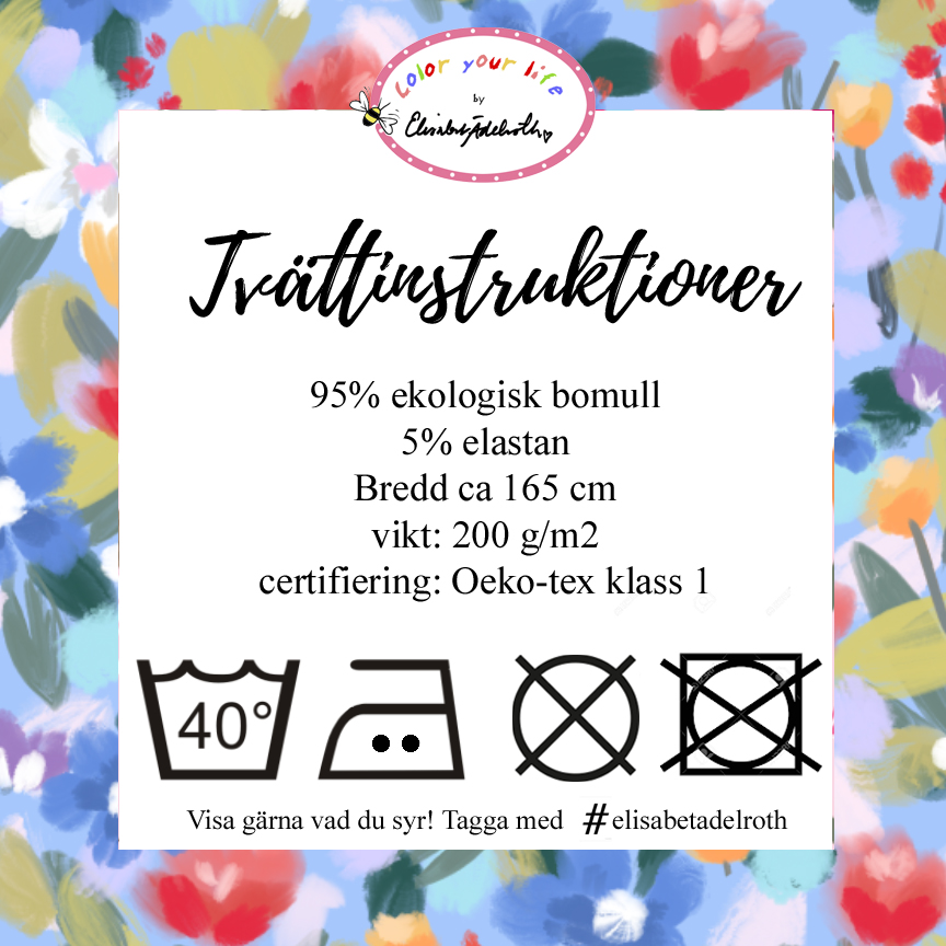 SLUTSÅLT! Jerseytyg ekologisk bomull,  "EXPECTATIONS", metervara,  - 9