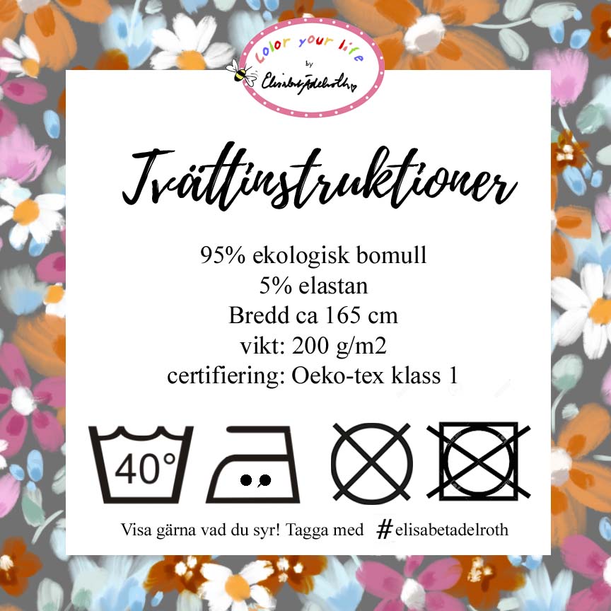 SLUTSÅLT! Jerseytyg ekologisk bomull,  "SUGAR BROWNIE", metervara,  - 7
