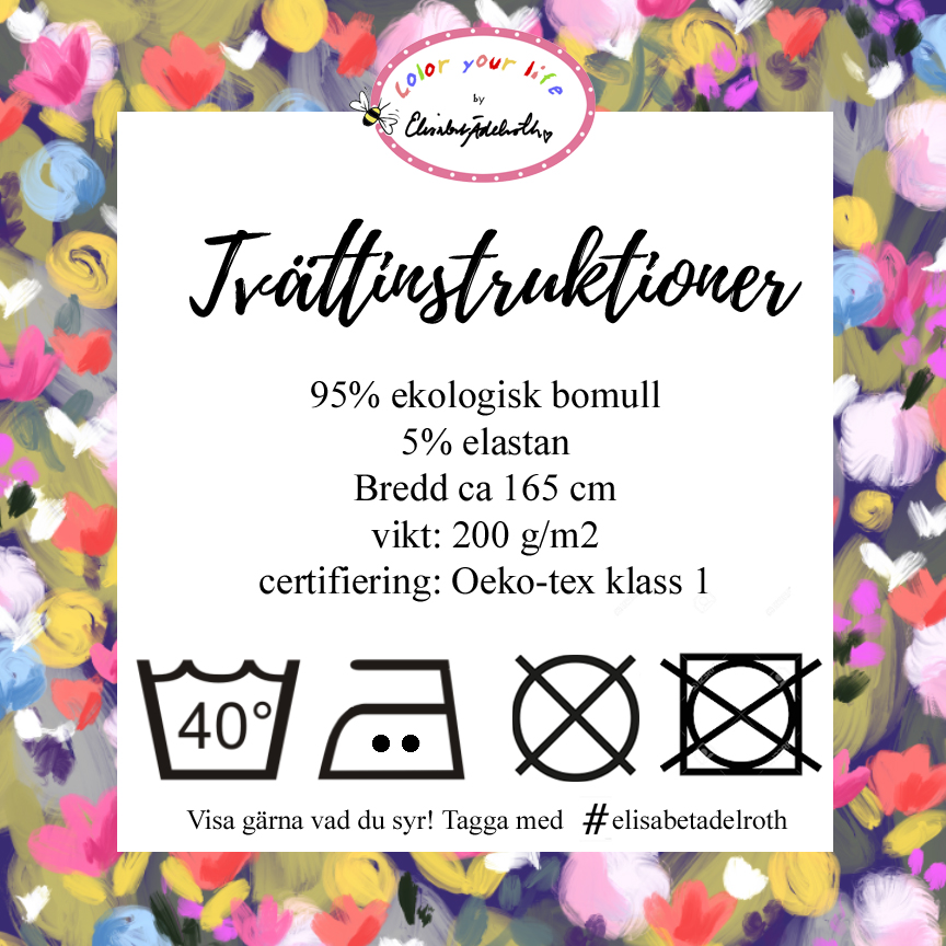 SLUTSÅLT Jerseytyg ekologisk bomull,  "Cotton candy” metervara - 8