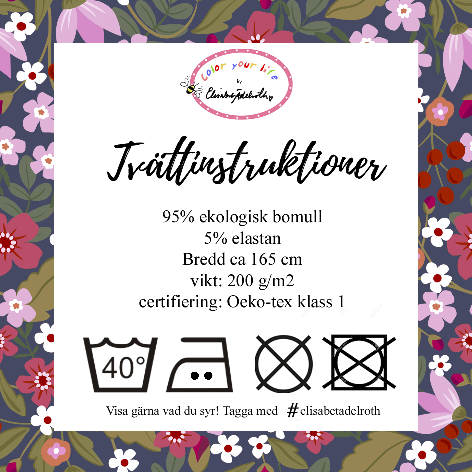 SLUTSÅLT Jerseytyg ekologisk bomull,  "JOHANNAS JUVELER", metervara - 6