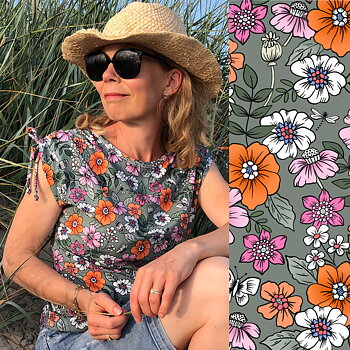 SLUTSÅLT Jerseytyg ekologisk bomull, "Grace" grön, metervara