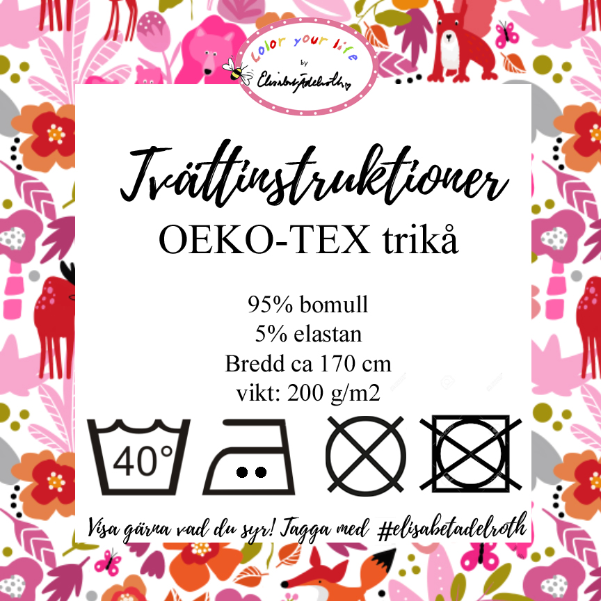 SLUTSÅLT Jerseytyg ekologisk bomull,  "Älg & björn", metervara, 220 kr /m - 7