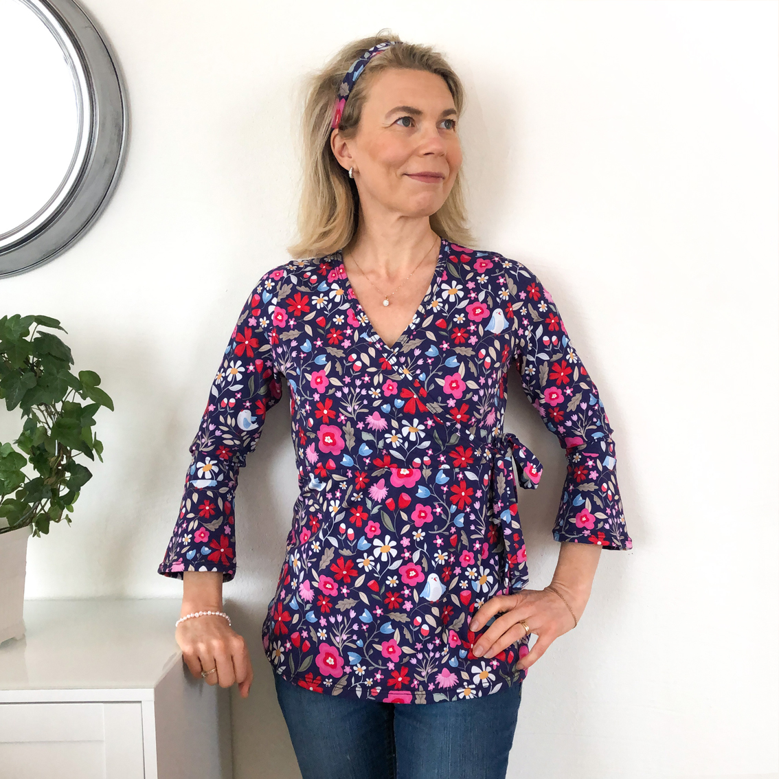 SLUTSÅLT Jerseytyg ekologisk bomull,  "Pippi Lotta", metervara  220 kr/m - 2