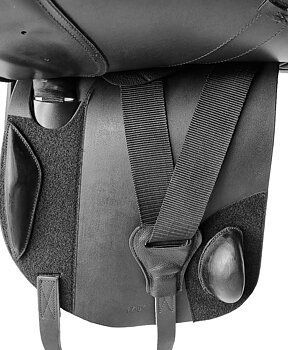 Allroundsadel i läder med polyflexbom. Flexzone- Saddles "León" - 5 Utbytbara koppjärn. 18,5"