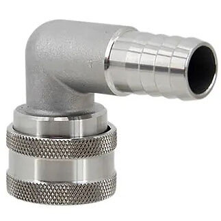 Quick disconnect Female QD - 17 mm barb, elbow