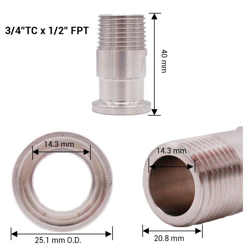 TC 3/4" - 1/2" MPT - 3