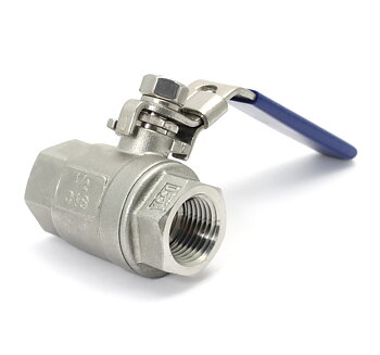 rustfrit kugleventil 1/2" FPT, to-delt