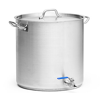 Patina kedel i rustfrit stål med taphane 50 l
