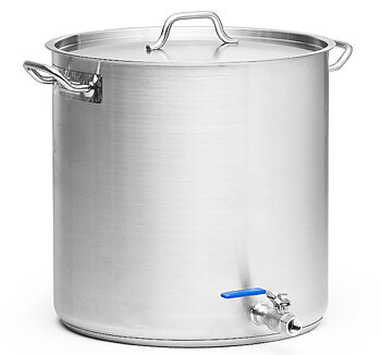 Patina kedel i rustfrit stål med taphane 98 l