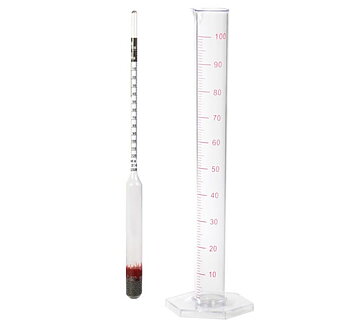 Hydrometer och mätglas