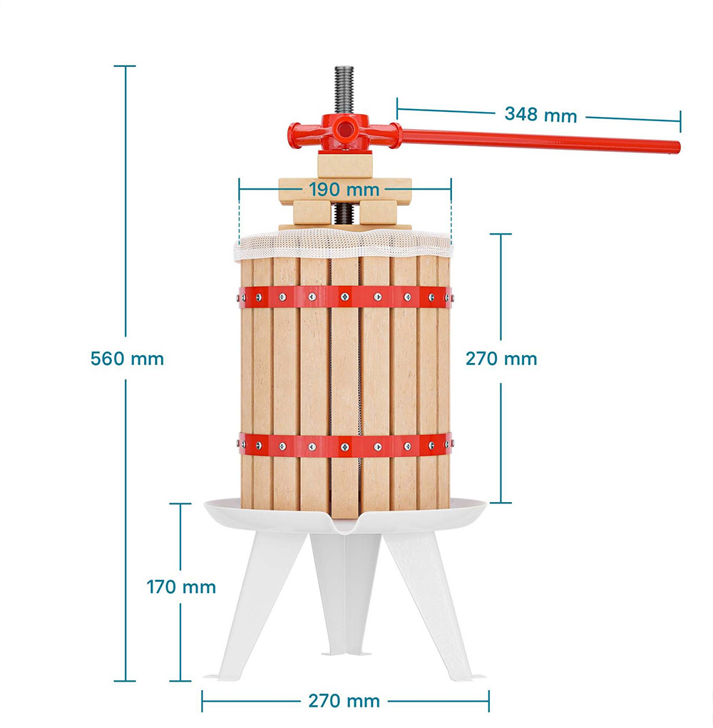 mekanisk frugtpresse 6 l - 3