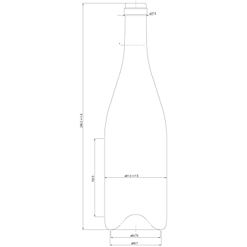 vinflaske Bourgogne 75 cl, 15 stk