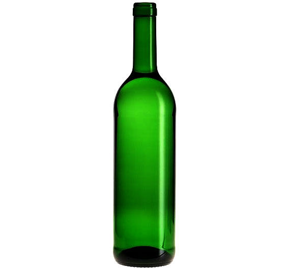 Mörkgrön vinflaska av glas