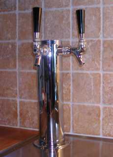 double-faucet chrome beer column - 4