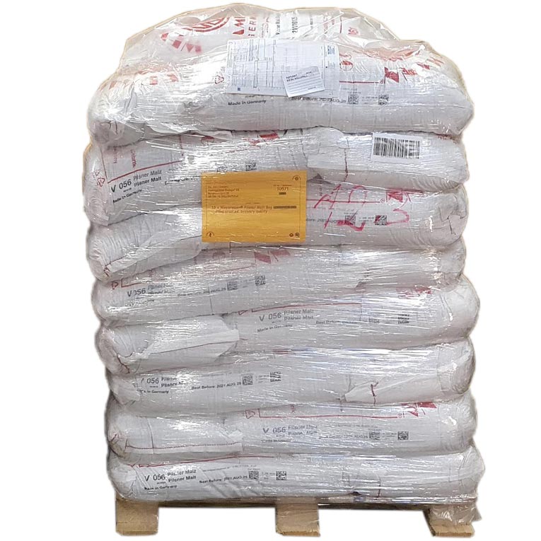 helpall krossad malt, 33 säckar, direkt från Weyermann