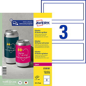 Label for cans 33 cl, white 300 pcs