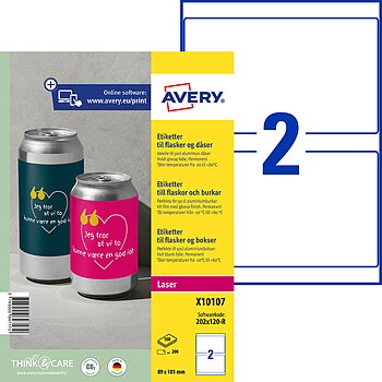 Label for cans 50 cl, white 200 pcs