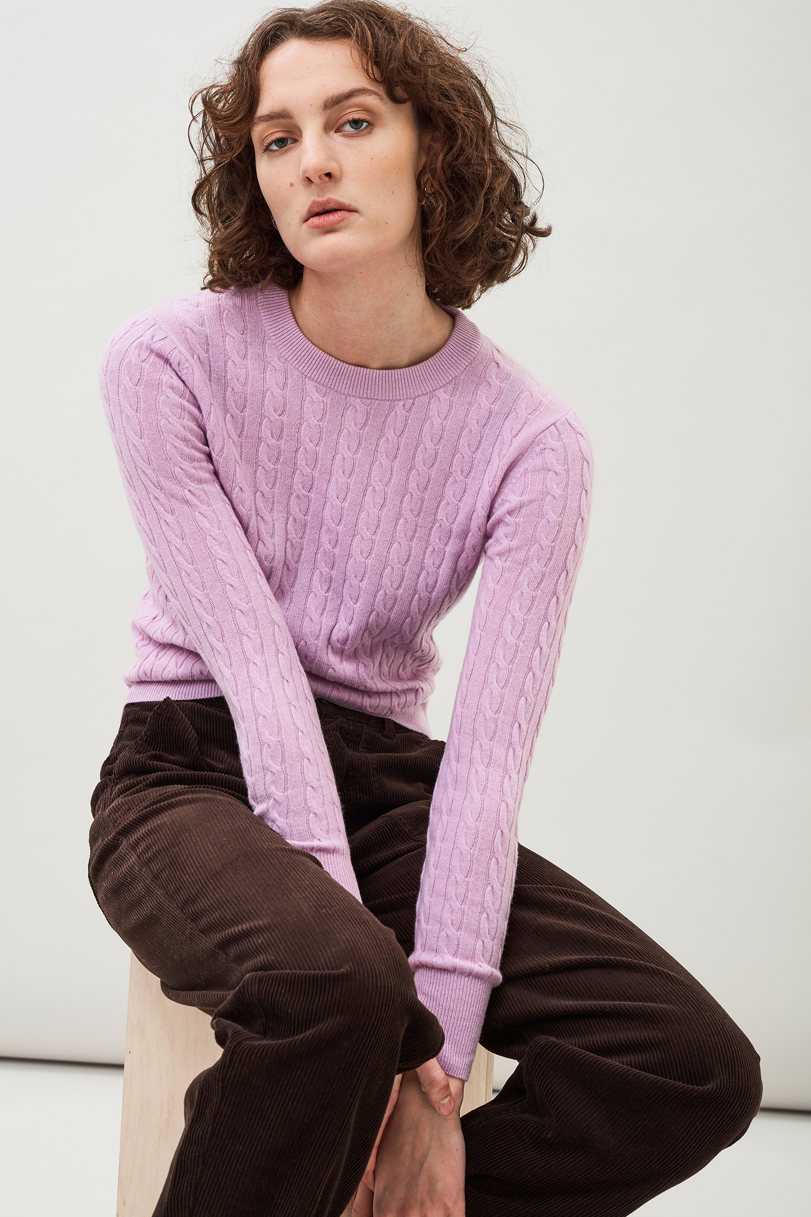 Lilac cable sale knit sweater