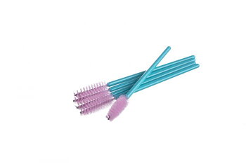 Pink/Turquoise Eyelash Brush 25 pc