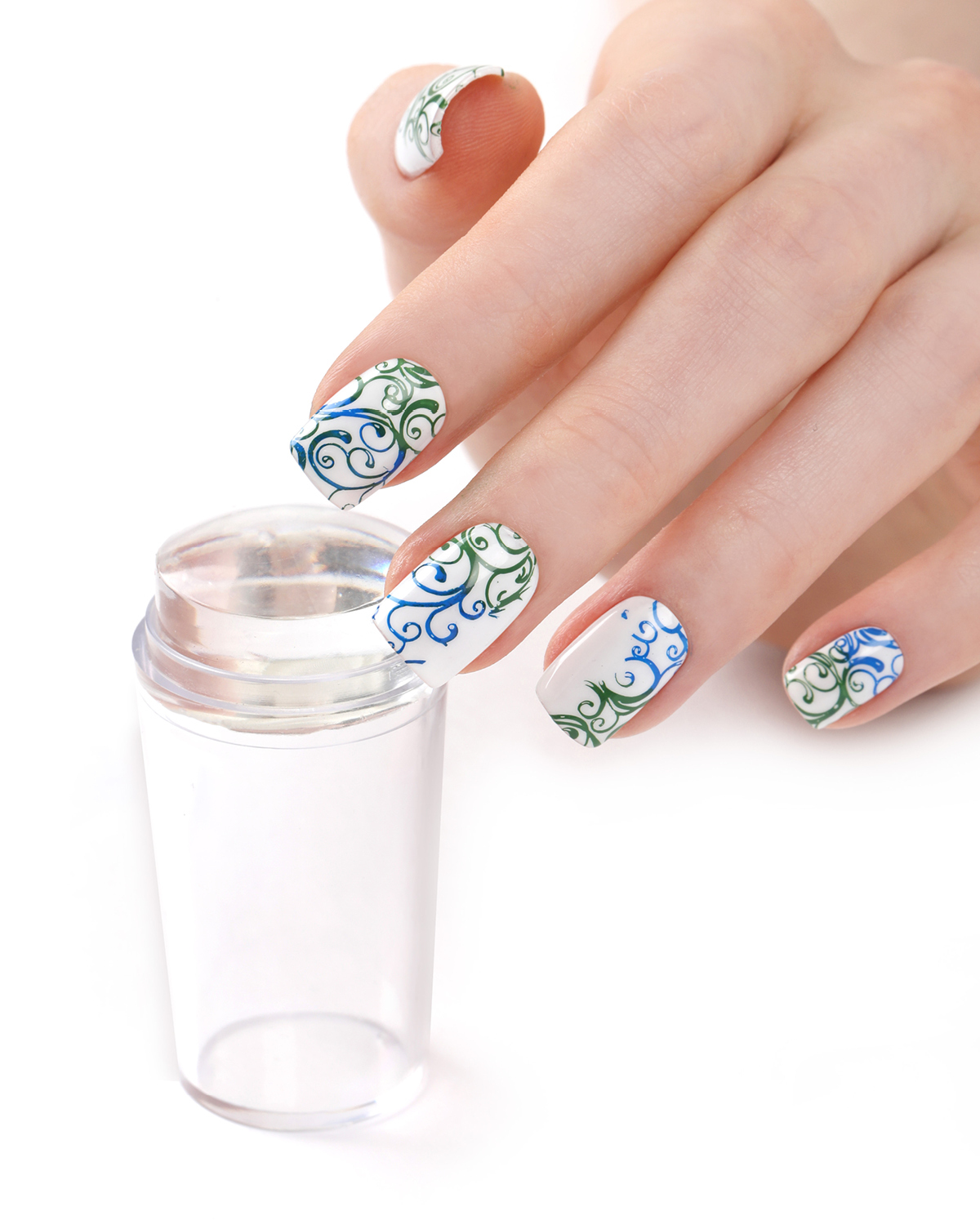 Nail stamper with scraper small - 2