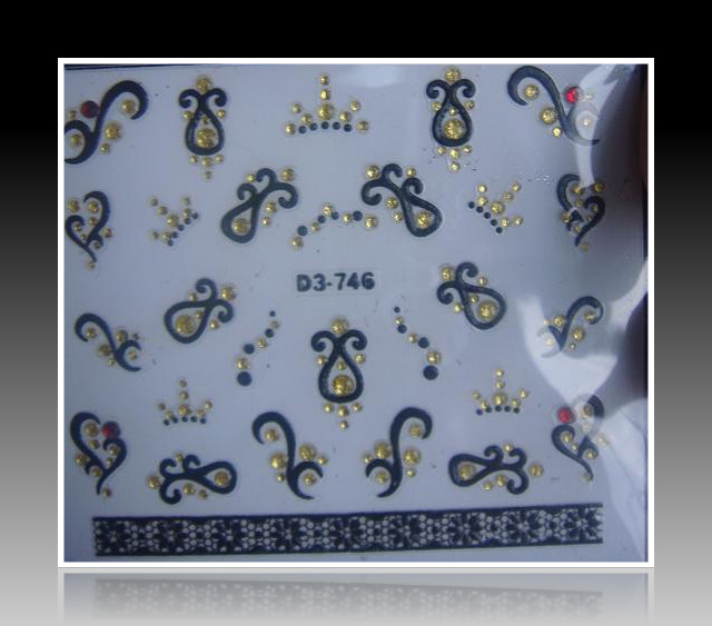 8004 2211  Svarta dekor med rhinestones