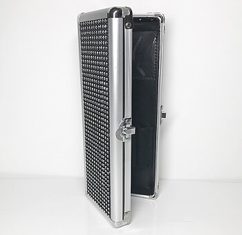 x001 Brush box black rhinestones aluminium 