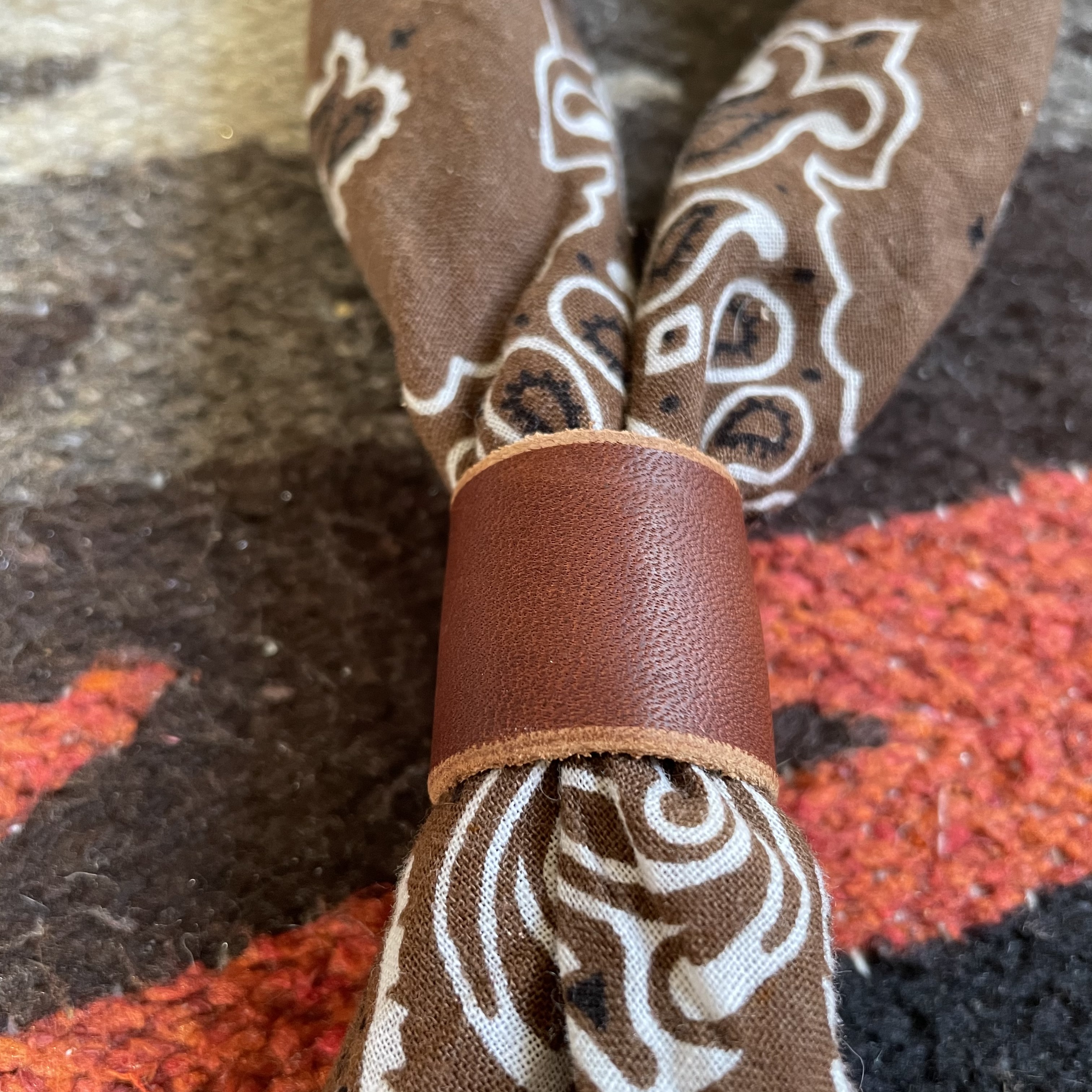 Bandana bolo slät cognac 