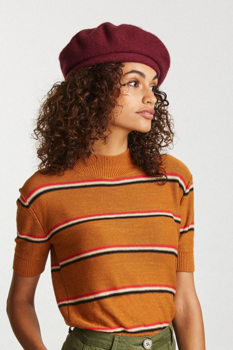Brixton Audrey washed wine beret - 3