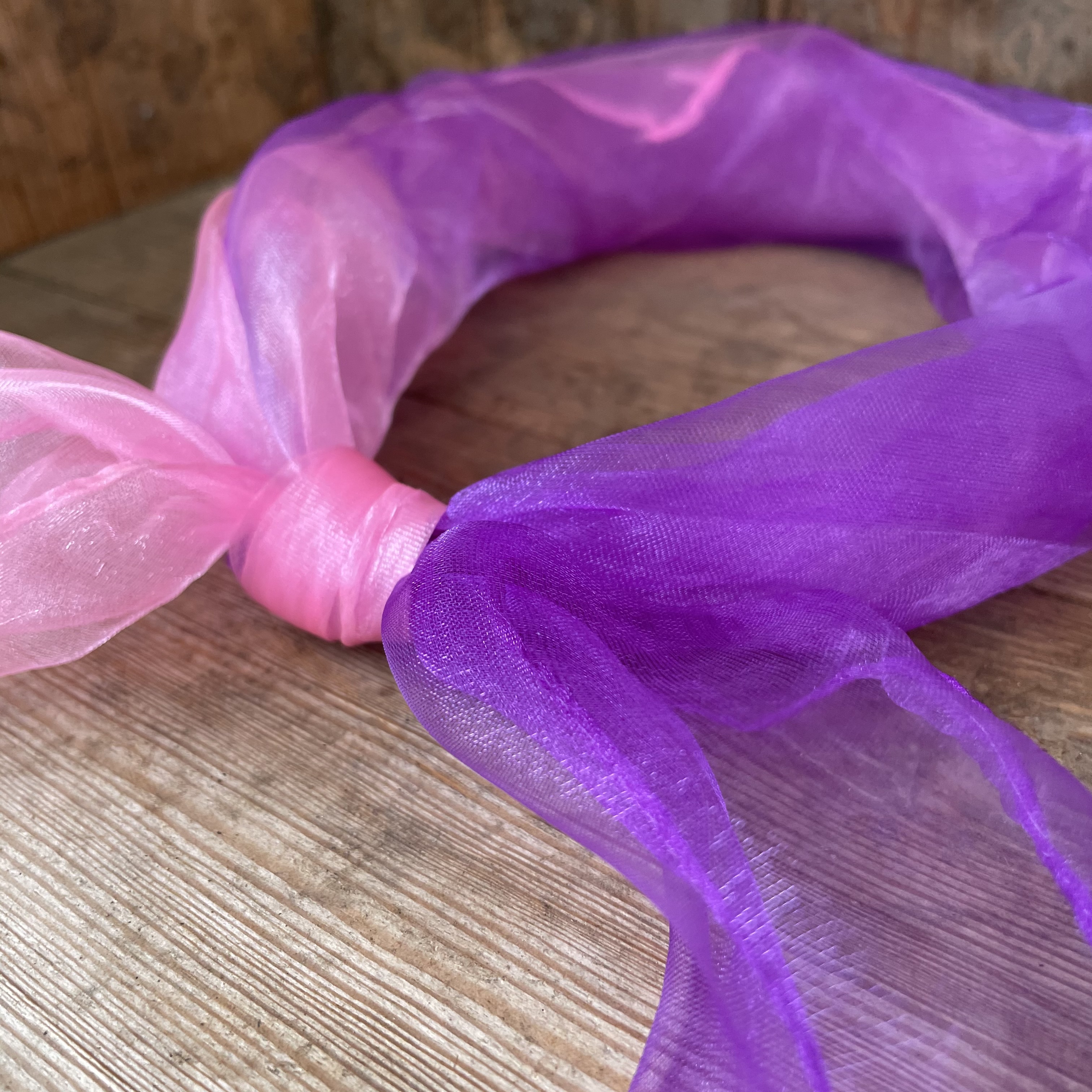 hårsjal skir rosa lila 