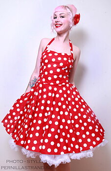 Klänning El Bastardo Holly Polka Röd.