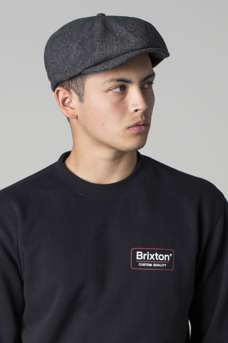 Brixton Brood grey black fiskbensmönstrad - 2