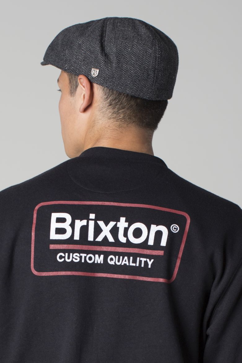 Brixton Brood grey black fiskbensmönstrad - 4