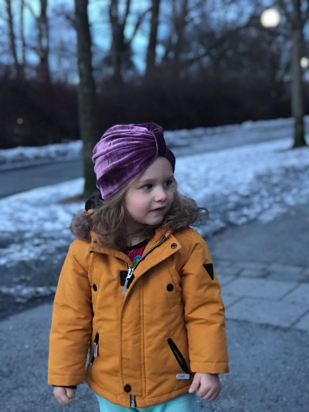 Turban lila  barn