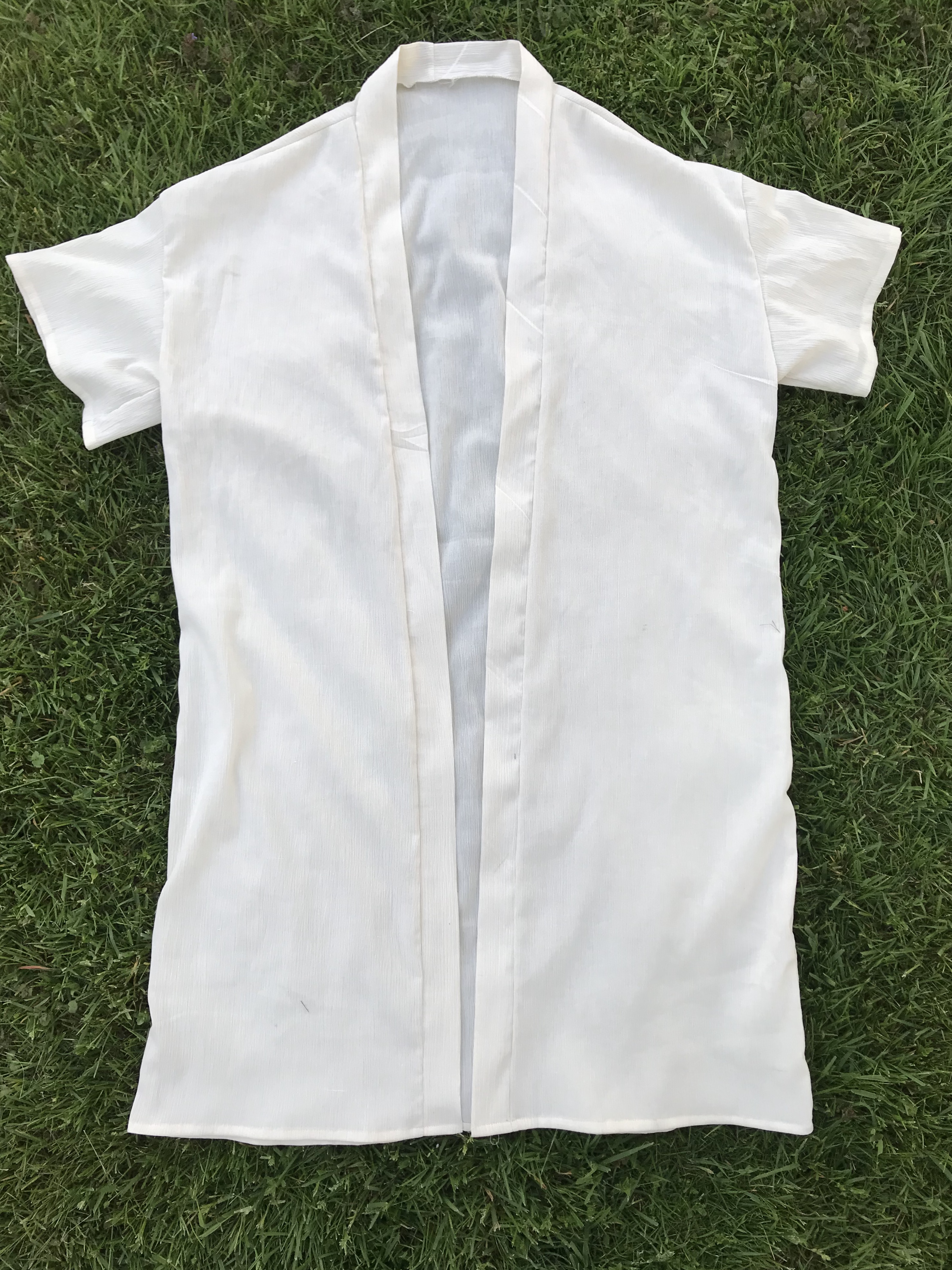 kimono gräddvit handsydd creppad 