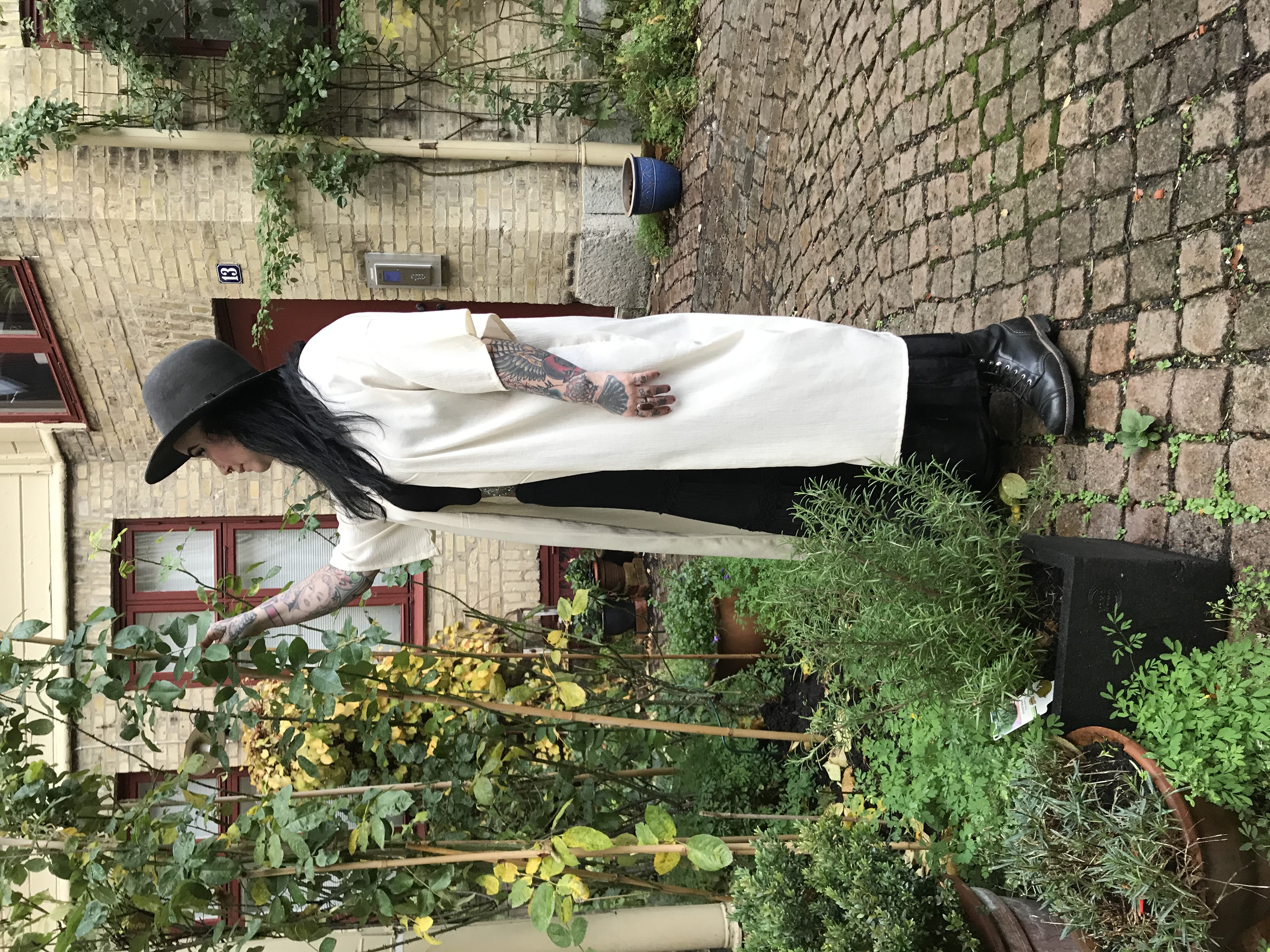 kimono gräddvit handsydd creppad  - 2
