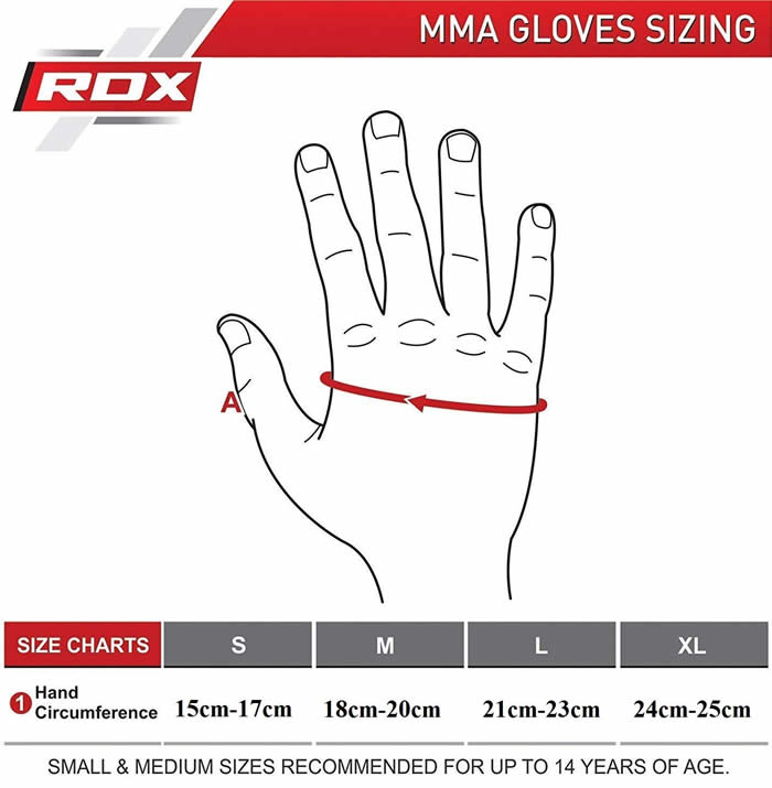 MMA Grappling glove RDX KARA F6 Black/Gold SMMAF Approved - 2