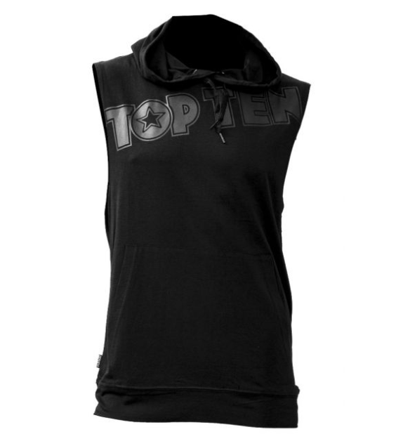 Topten  Biceps Sleeveless T-shirt med Hood, Svart
