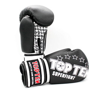 Topten Boxhandske Superfight Stars, Svart 12 -14 oz