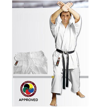 WKF Hayashi Karate Kata GI Yuuga Master Vit, 12 oz 100% Bomull