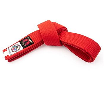 Bälte med WKF logga, Competition Röd 5 cm