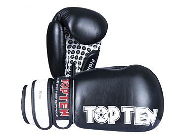 Topten Boxingglove Fight Original, Black/White  16 oz
