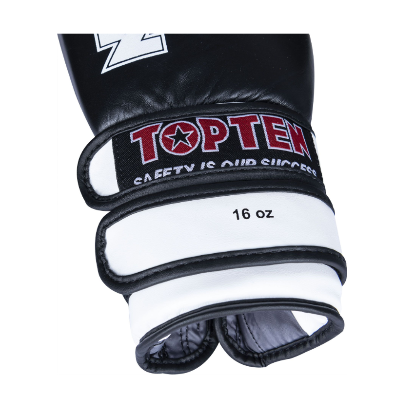 Topten Boxningshandske Fight Original, Svart/Vit  16 oz - 8