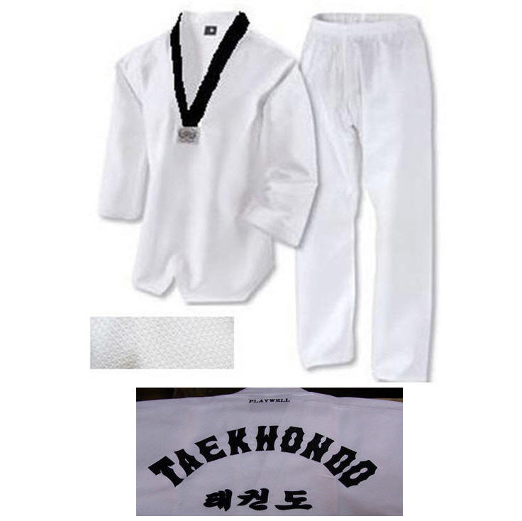 Korean Ultimate WTF Dobok Blackcollar, Backembroidery 